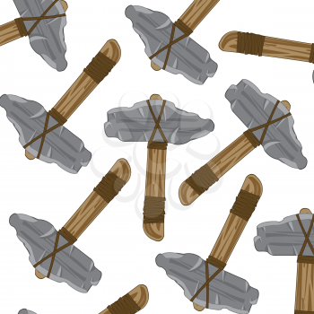 Pattern from stone axe on white background is insulated