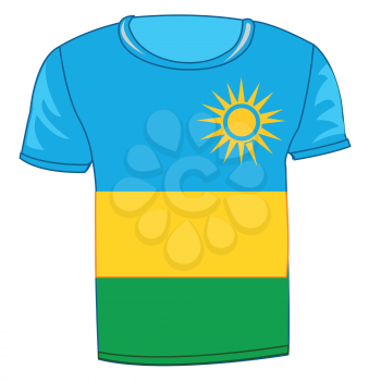 Year cloth t-shirt with flag of the country Rwanda