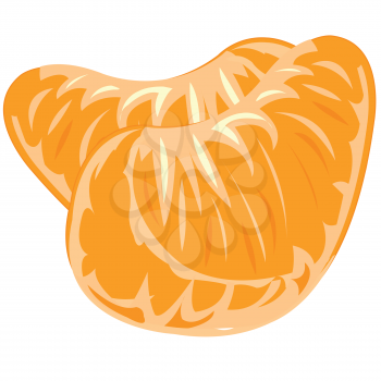 Segments of the fruit tangerine on white background is insulated