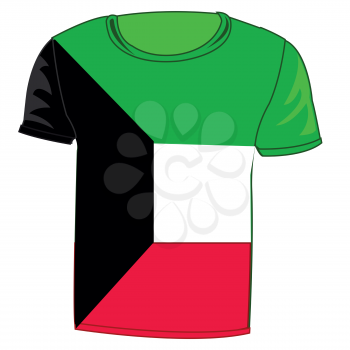 T-shirt flag Kuwait on white background is insulated