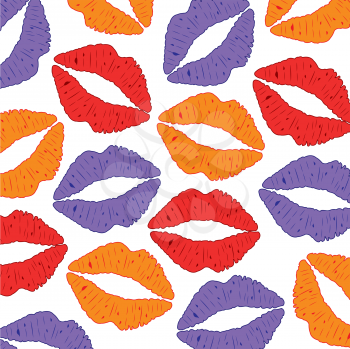 Feminine lips of the miscellaneous of the colour.Vector illustration
