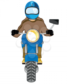 Vector illustration men in defensive send on motorcycle