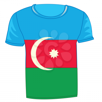 T-shirt with flag azerbaijan on white background is insulated