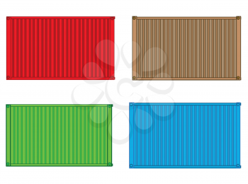 Sea containers for transportation cargo on white background is insulated