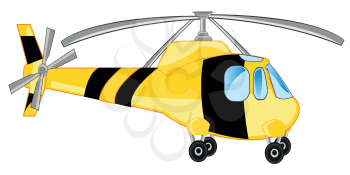 Air transport helicopter on white background is insulated