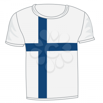 T-shirt flag Finland on white background is insulated