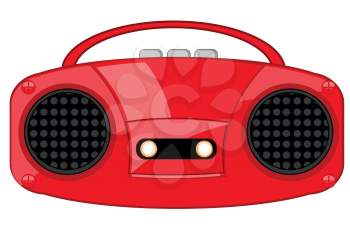Vector illustration of the outdated player of the cassettes music
