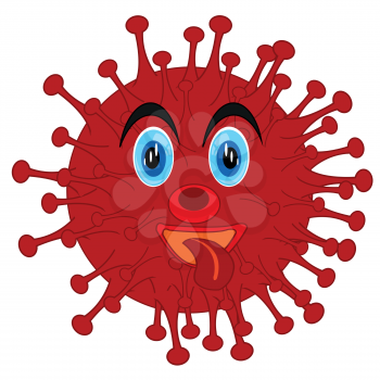Vector illustration comic drawing to bacterias coronavirus