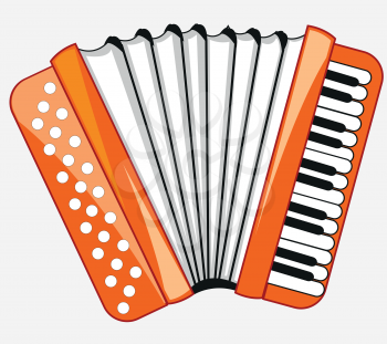 Music instrument accordeon on white background is insulated