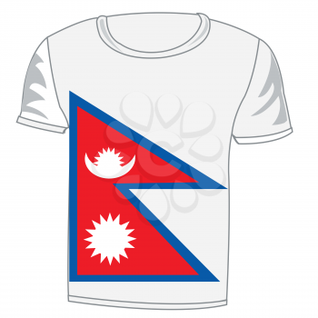 Year cloth with flag of the mountain country Nepal