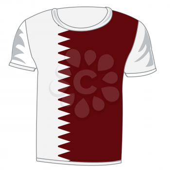 T-shirt flag Qatar on white background is insulated