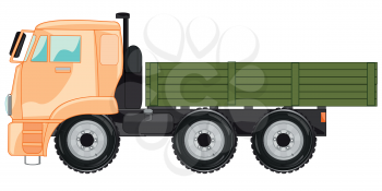 Vector illustration of the big cargo car with basket