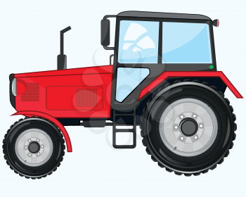Vector illustration of the cartoon worker transport facility tractor