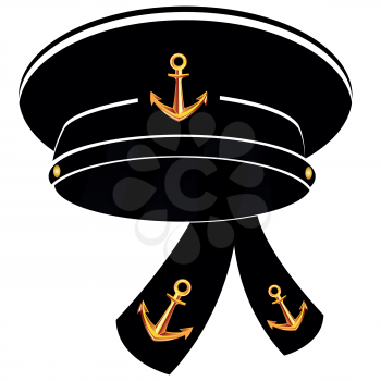 Headdress of the sailor on white background is insulated