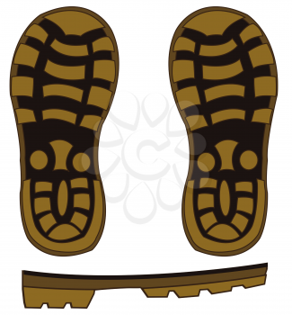 Vector illustration by sulphur of the sole footwear and drawing on her