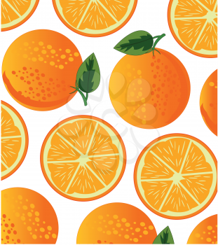 Vector illustration of the decorative pattern of the ripe fruit orange