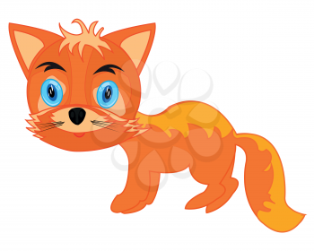 Vector illustration of the wildlife fox on white background