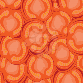 Decorative background from red vegetables tomatoes in cut