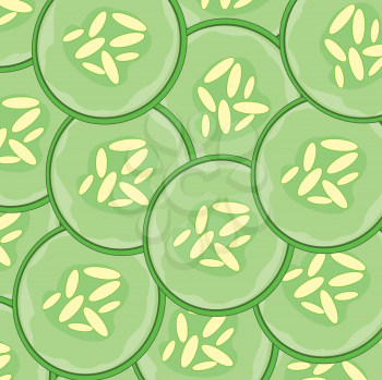 Vector illustration of the background from slice cucumber