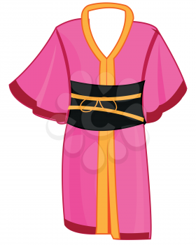 Vector illustration of the national japanese feminine cloth kimono