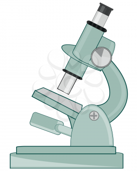 Scientific instrument microscope on white background is insulated