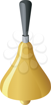 Royalty Free Clipart Image of a Hand Held Bell With a Handle