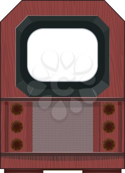 Royalty Free Clipart Image of an Old-Fashioned Television Set