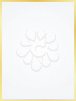 Royalty Free Clipart Image of a White Sheet of Paper with a Gold Border