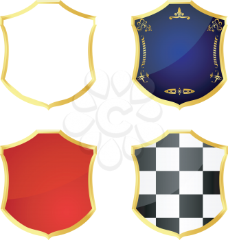 Royalty Free Clipart Image of a Variety of Symbols or Shields