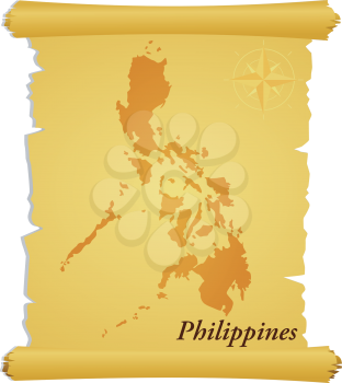 Royalty Free Clipart Image of a Parchment of the Philippines