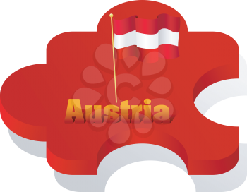 Royalty Free Clipart Image of a Puzzle with a Flag of Austria