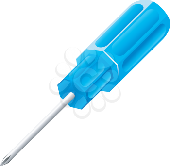 Royalty Free Clipart Image of a Blue Screwdriver