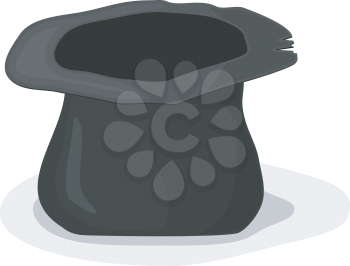 Royalty Free Clipart Image of a Tattered Top Hat