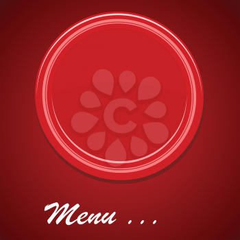 Royalty Free Clipart Image of a Red Plate on a Red Background