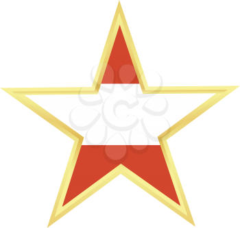 Royalty Free Clipart Image of a Gold Star Icon of Austria