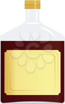 Royalty Free Clipart Image of a Glass Bottle With a Blank Label