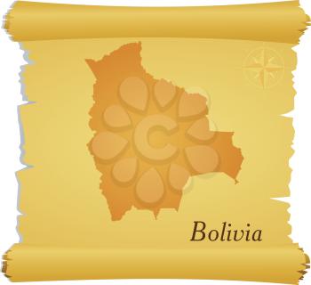 Royalty Free Clipart Image of a Parchment of Bolivia