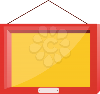 Royalty Free Clipart Image of a Red Picture Frame Hanging on a Wall