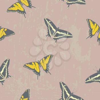 Royalty Free Clipart Image of a Background of Beautiful Butterflies