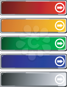 Set of color long buttons 4