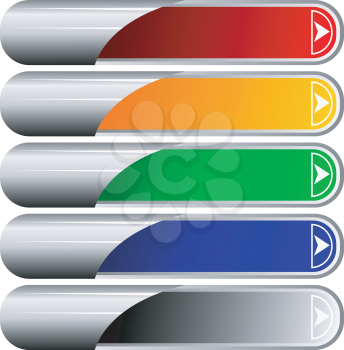 Set of color long buttons 6