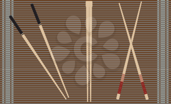 Set of chopsticks for sushi. EPS10