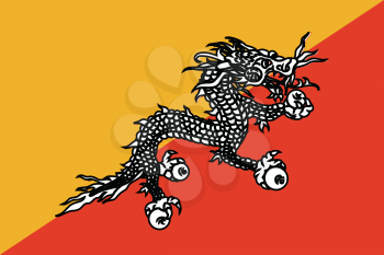 Vector illustration of the flag of Bhutane