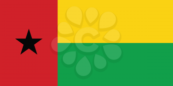 Vector illustration of the flag of  Guinea-Bissau 
