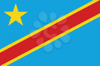 Vector illustration of the flag of  Democratic Republic of the Congo 
