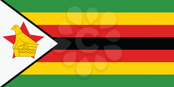 Vector illustration of the flag of Zimbabwe  