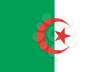 Vector illustration of the flag of  Algeria 