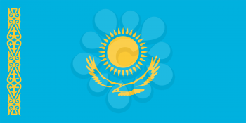 Vector illustration of the flag of  Kazakhstan 