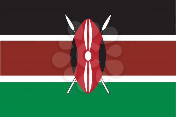 Vector illustration of the flag of Kenya 