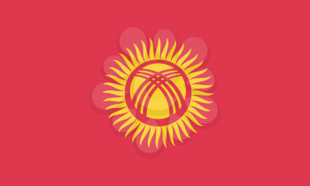 Vector illustration of the flag of  Kyrgyzstan 